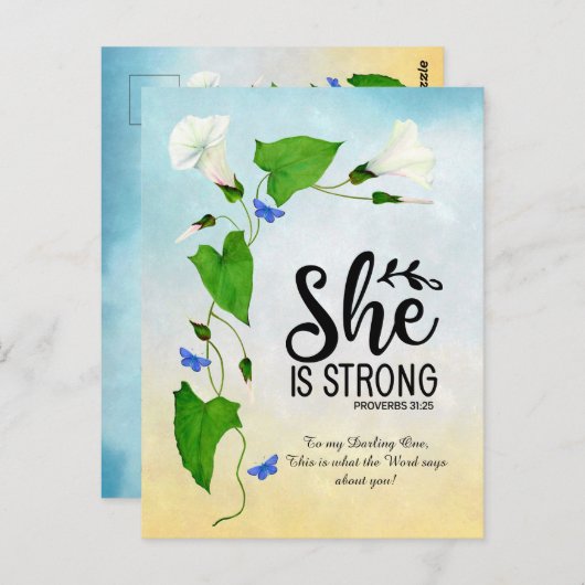 Sie ist stark Sprichwörter 31: 25 Postkarte (Vorne/Hinten)
