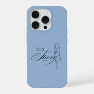 Sie ist stark Sprüche 31,25 iPhone 15 Pro Hülle