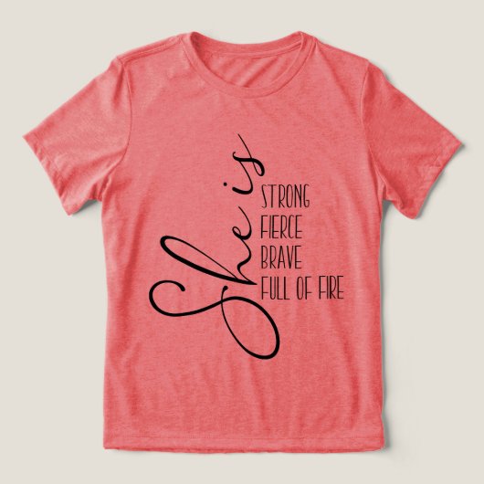 Sie ist stark verzweifelt tapfer voller Feuer Tri-Blend Shirt (Design Vorderseite)