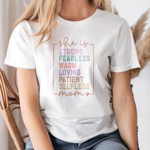 "Sie ist starke Mama" Vintage Mama Bekräftigung T-Shirt