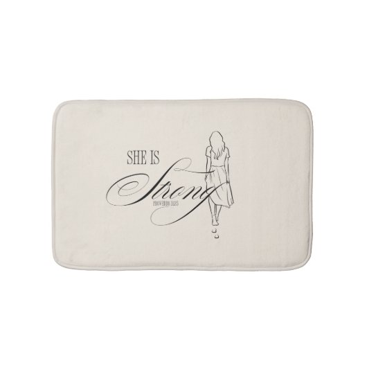 Sie ist starke Sprichwörter 31:25 Badematte (Vorderseite)