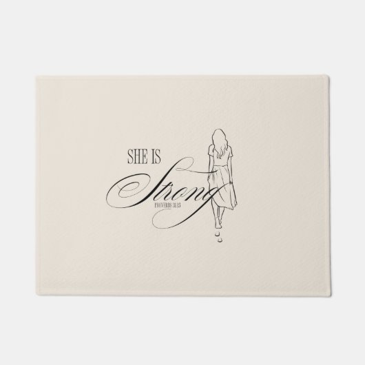 Sie ist starke Sprichwörter 31:25 Fußmatte (Vorderseite)