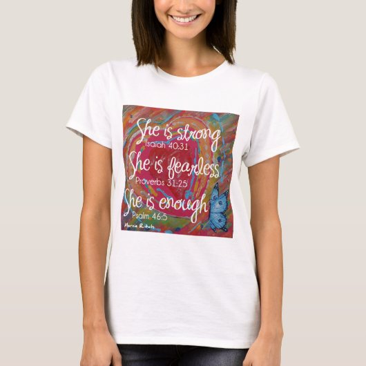 Sie ist starker Scripture-T - Shirt (Vorderseite)