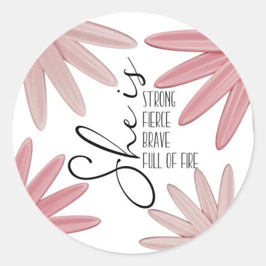 Sie ist tapfer runder aufkleber (Vorderseite)