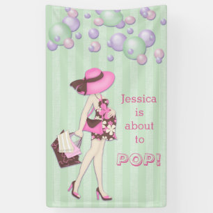 Sie ist ungefähr zur Pop-Mädchen-Baby-Dusche Banner