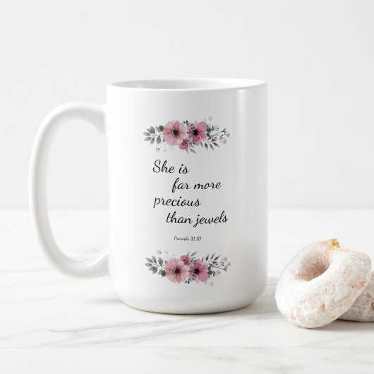 Sie ist viel Wertvoller als Juwelen Kaffeetasse (Mit Donut)