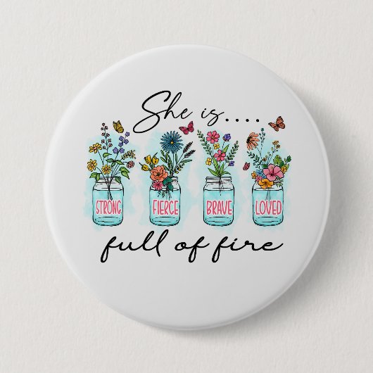 Sie ist voller Feuer Button (Vorderseite)