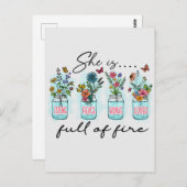 Sie ist voller Feuer Postkarte (Vorne/Hinten)