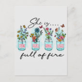 Sie ist voller Feuer Postkarte (Vorderseite)