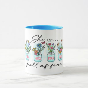 "SIE IST VOLLSTÄNDIG VON FEUERN" INSPIRATIONELLE Q TASSE