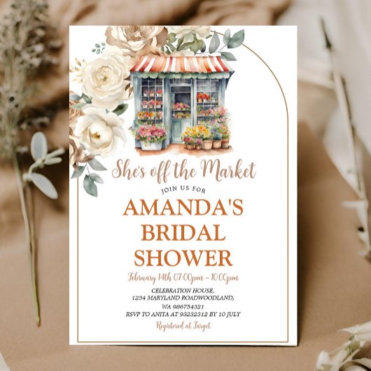 Sie ist vom Brautparty der Blume des Marktrückgang Einladung