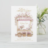 Sie ist vom Brautparty der Wildblumen des Marktes  Einladung (Stehend Vorderseite)