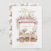 Sie ist vom Brautparty der Wildblumen des Marktes  Einladung (Vorne/Hinten)