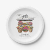 Sie ist vom Brautparty des Blumenhandels abgeschni Pappteller