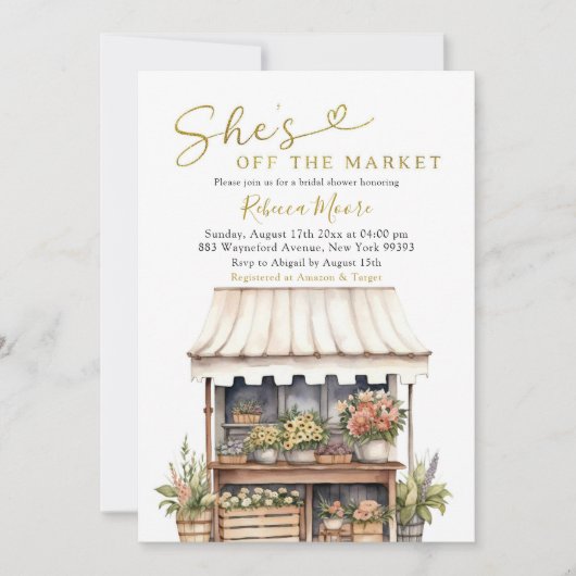 Sie ist vom Brautparty des Marktes abgeschnitten Einladung (Vorderseite)