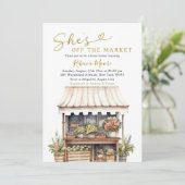 Sie ist vom Brautparty des Marktes abgeschnitten Einladung (Stehend Vorderseite)