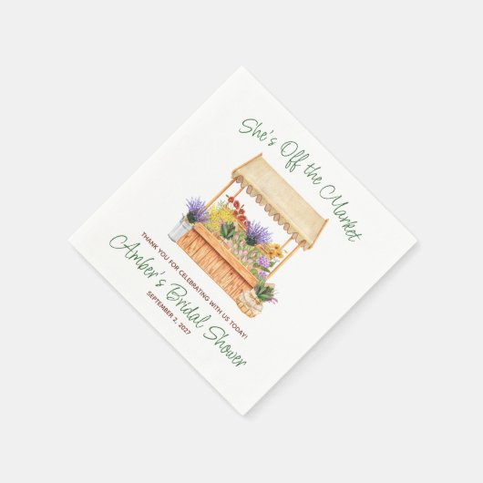 Sie ist vom Brautparty des Marktes abgeschnitten Serviette (Ecke)