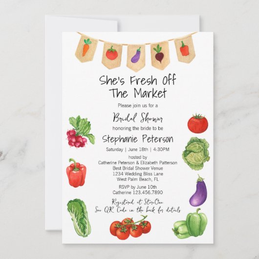 Sie ist vom Brautparty des QR-Kodex für den Markt  Einladung (Vorderseite)