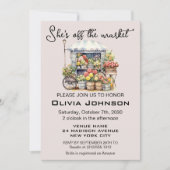 Sie ist vom französischen Blumenmarkt-Brautparty Einladung (Vorderseite)