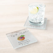 Sie ist vom Market Bauern Market Brautparty Glasuntersetzer (Schrägansicht)