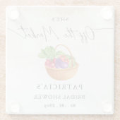 Sie ist vom Market Bauern Market Brautparty Glasuntersetzer (Rückseite)