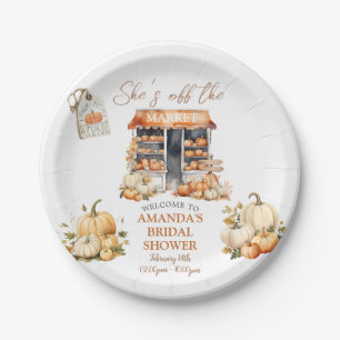 Sie ist vom Market Fall Pumpkin Brautparty Pappteller