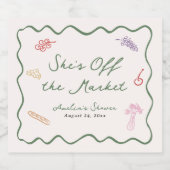 Sie ist vom Markt abgezogen, kühl und whimsical Ha Schaumweinetikett (Einzelnes Label)