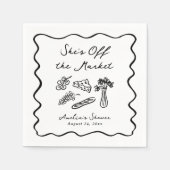 Sie ist vom Markt abgezogen, kühl und whimsical Ha Serviette (Vorderseite)