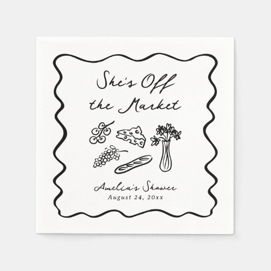 Sie ist vom Markt abgezogen, kühl und whimsical Ha Serviette (Vorderseite)