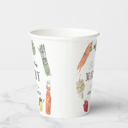 Sie ist vom Markt-Bauer-Brautparty abgeschnitten Pappbecher (Rechts)