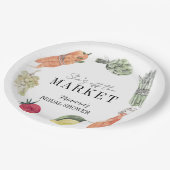 Sie ist vom Markt-Bauer-Brautparty abgeschnitten Pappteller (Schrägansicht)