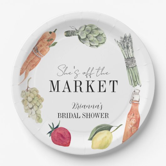 Sie ist vom Markt-Bauer-Brautparty abgeschnitten Pappteller (Vorderseite)