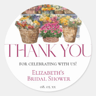 Sie ist vom Markt Blume Shop Vielen Dank Runder Aufkleber