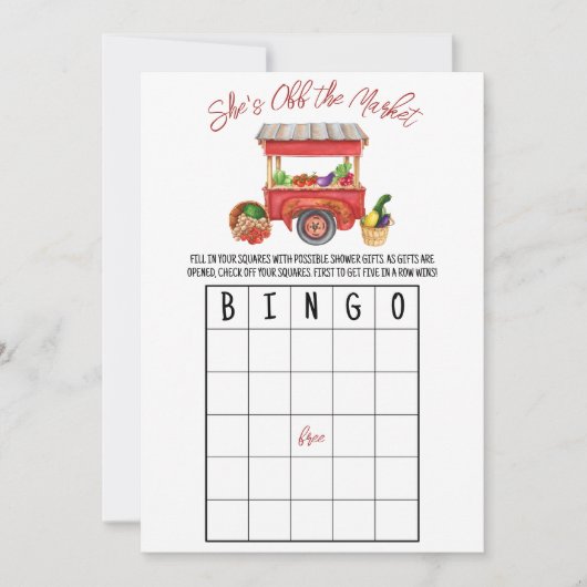 Sie ist vom Markt Brautparty BINGO Game Invi Einladung (Vorderseite)
