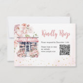 Sie ist vom Markt Brautparty QR Rsvp Card Dankeskarte (Vorderseite)