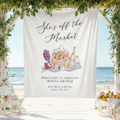 Sie ist vom Markt Brautparty willkommen Wandteppich