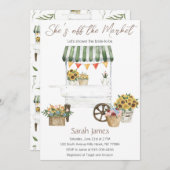 Sie ist vom Markt des Blumenhandels-Brautparty ein Einladung (Vorne/Hinten)