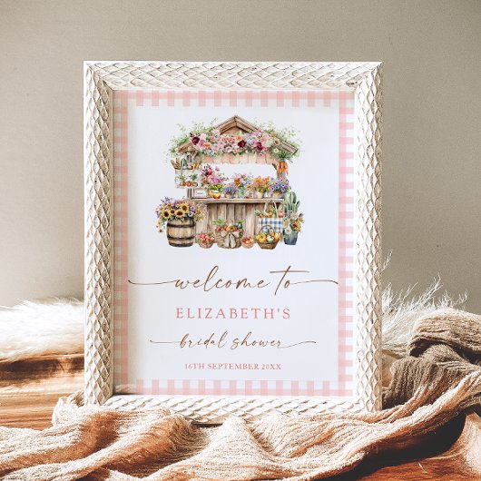 Sie ist vom Markt des Blumenhandels willkommen Poster