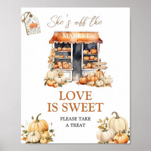 Sie ist vom Markt Fall Kürbis Liebe ist süß Poster (Vorne)