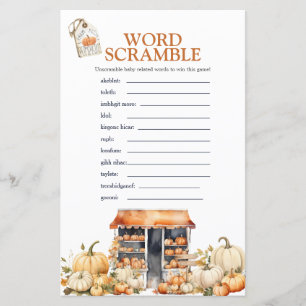 Sie ist vom Markt fallen Pumpkin Word-Scramble