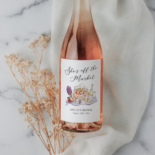 Sie ist vom Markt - Farmer's Market Junggesellinne Weinetikett