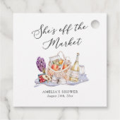 Sie ist vom Markt für Bauern-Brautparty abgeschnit Geschenkanhänger (Rückseite)