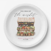 Sie ist vom Markt für Bauern-Brautparty abgeschnit Pappteller (Vorderseite)