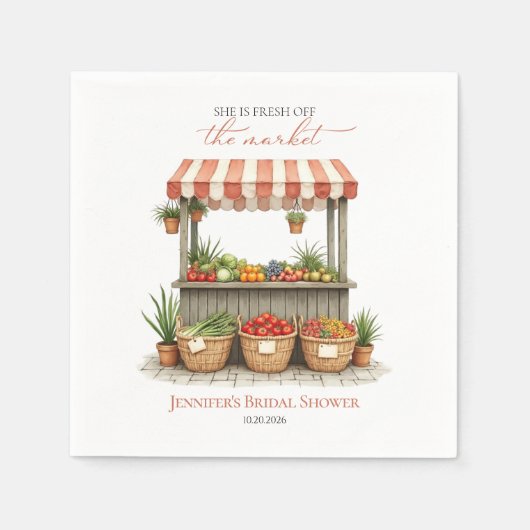 Sie ist vom Markt für Bauern-Brautparty abgeschnit Serviette (Vorderseite)