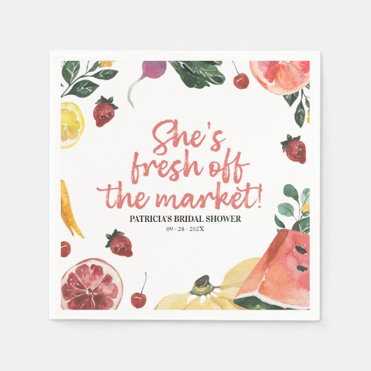 Sie ist vom Markt für Bauern-Brautparty abgeschnit Serviette (Vorderseite)