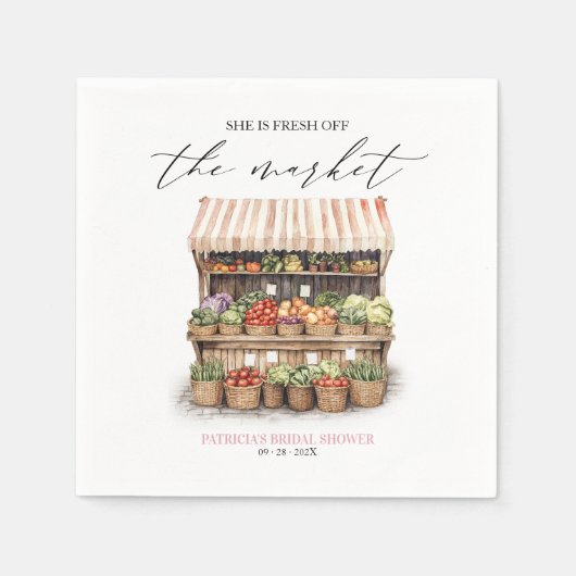 Sie ist vom Markt für Bauern-Brautparty abgeschnit Serviette (Vorderseite)