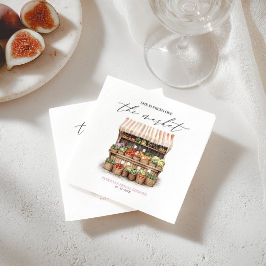 Sie ist vom Markt für Bauern-Brautparty abgeschnit Serviette