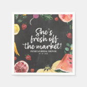 Sie ist vom Markt für Bauern-Brautparty abgeschnit Serviette (Vorderseite)