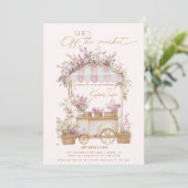 Sie ist vom Markt gepinkt Brautparty Einladung (Stehend Vorderseite)