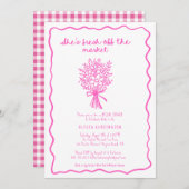 Sie ist vom Markt Gezeichnet Brautparty Einladung (Vorne/Hinten)